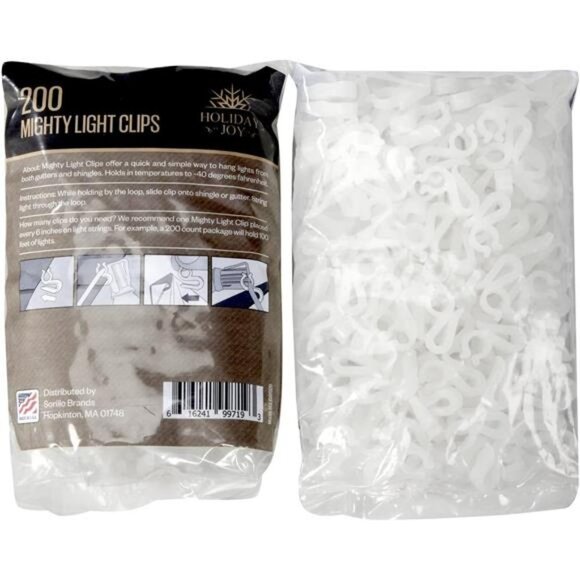 200 Mighty Clip Lights - Christmas Lights on Shingles & Gutters - Picture 1 of 6